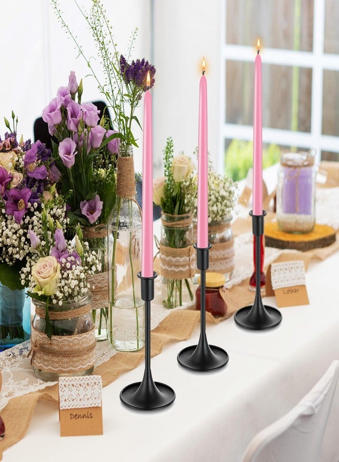 BINYUAN Non-Toxic, Non-Smoking 10-inch Pink Taper Candles (Set of 12), 7-8 Hours Burn Time, Non-Drip, Unscented Taper Candles, Perfect for Dinner Candles and Household Candles - Image 3